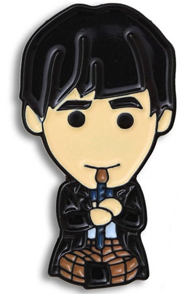 Doctor Who Second Doctor & Recorder Chibi Style Pin Badge