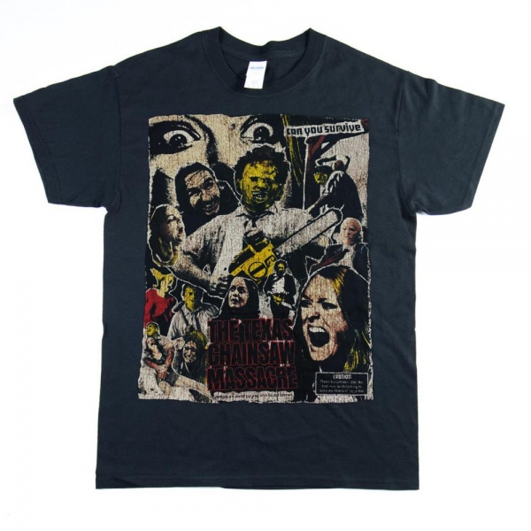 Texas Chain Saw Massacre 'Montage' Black Adult T-Shirts