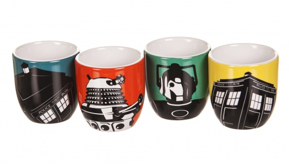Doctor Who Egg Cups Set of 4 with Colourful Designs