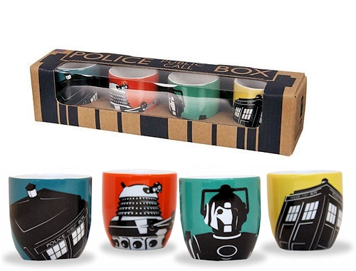 Doctor Who Egg Cups Set of 4 with Colourful Designs