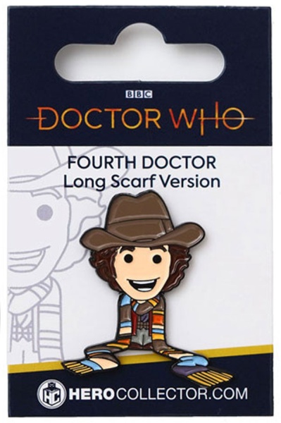 Doctor Who Fourth Doctor with Scarf Chibi Style Pin Badge