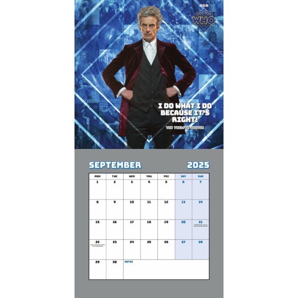 Doctor Who Official Classic Edition 2025 Square Wall Calendar