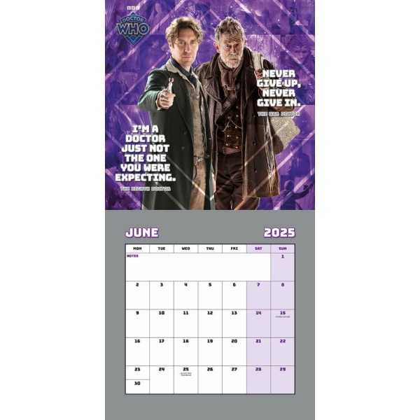 Doctor Who Official Classic Edition 2025 Square Wall Calendar