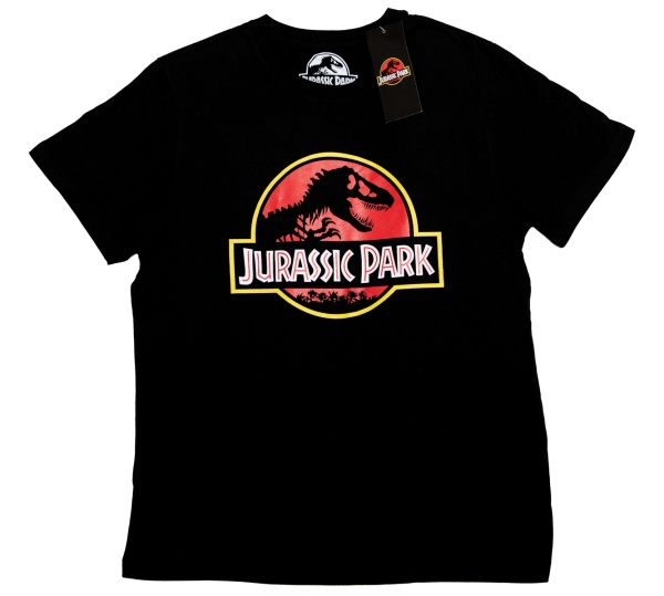 Jurassic Park 'Classic Logo' Black Adult T-Shirts