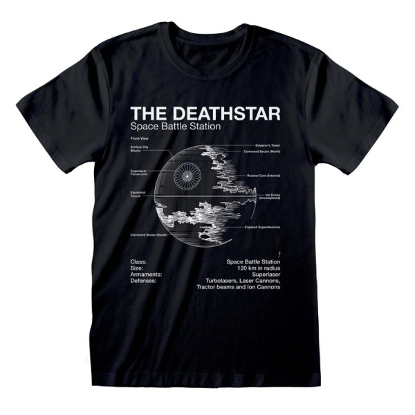 Star Wars: A New Hope 'The Deathstar Sketch' Black Adult T-Shirts