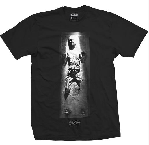 Star Wars: The Empire Strikes Back 'Han Solo in Carbonite' Black Adult T-Shirts