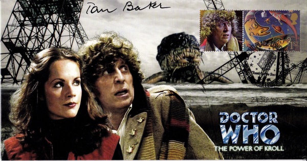 Doctor Who The Power of Kroll Collectible Stamp Cover Signed by TOM BAKER
