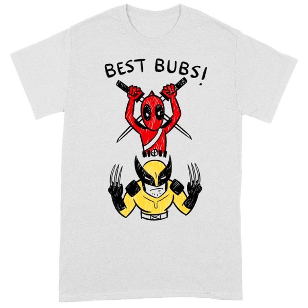 Marvel: Deadpool & Wolverine 'Best Bubs' White Adult T-Shirts