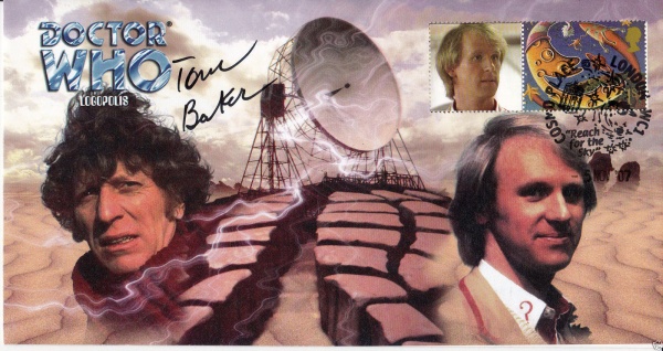Doctor Who Logopolis Collectible Stamp Cover Signed by TOM BAKER