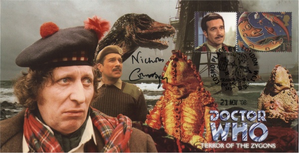 Doctor Who Terror of the Zygons Collectible Stamp Cover Signed by NICK COURTNEY