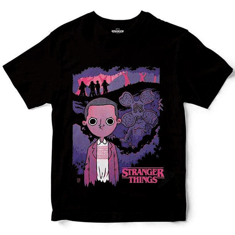 Stranger Things 'Demo Toon' Black Adult T-Shirts