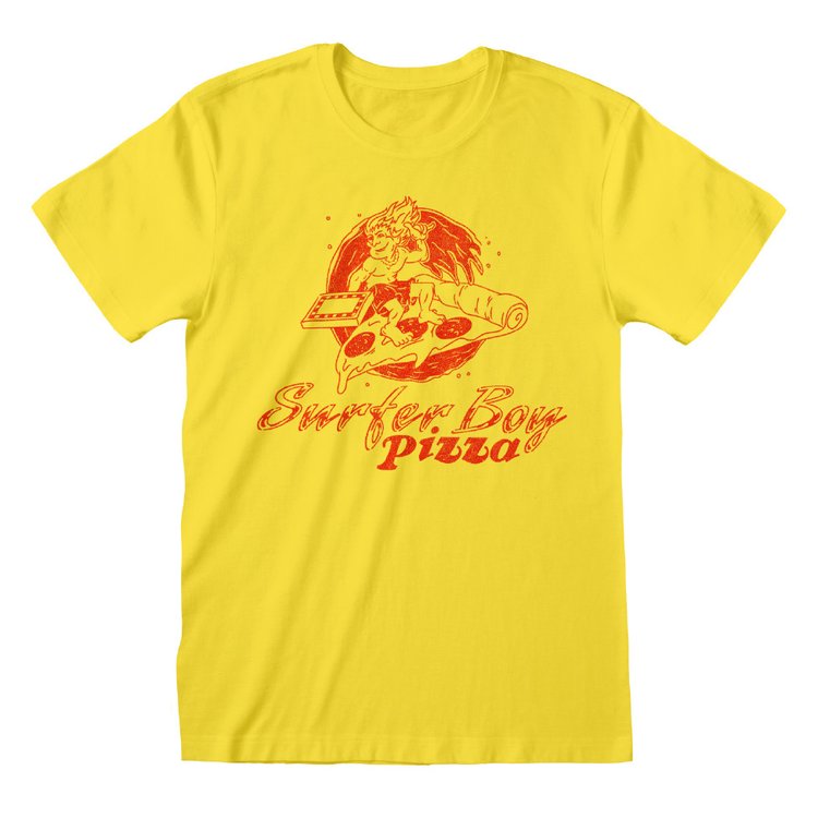 Stranger Things 'Surfer Boy Pizza' Yellow Adult T-Shirts