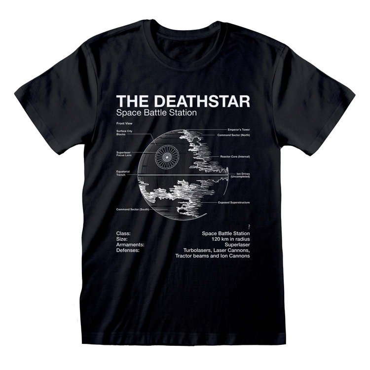 Star Wars: A New Hope 'The Deathstar Sketch' Black Adult T-Shirts