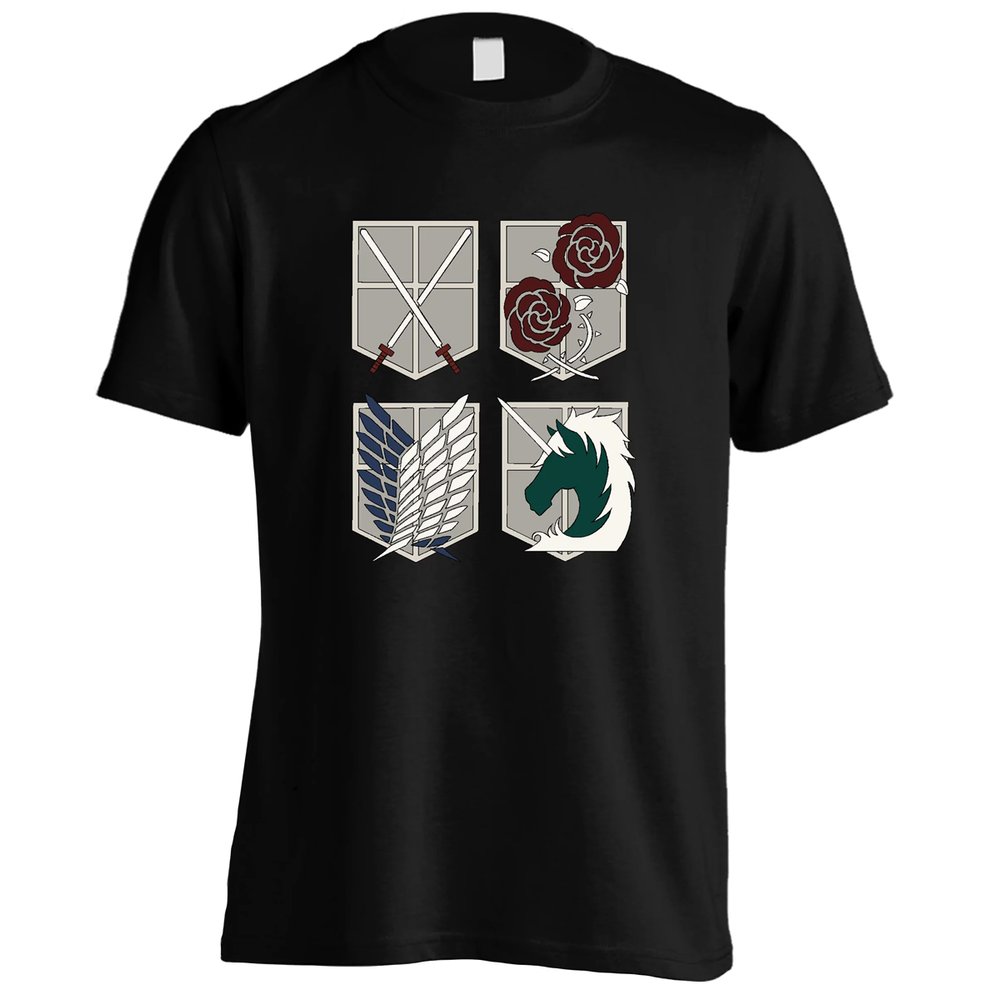 Attack on Titan 'Emblems' Black Adult T-Shirts