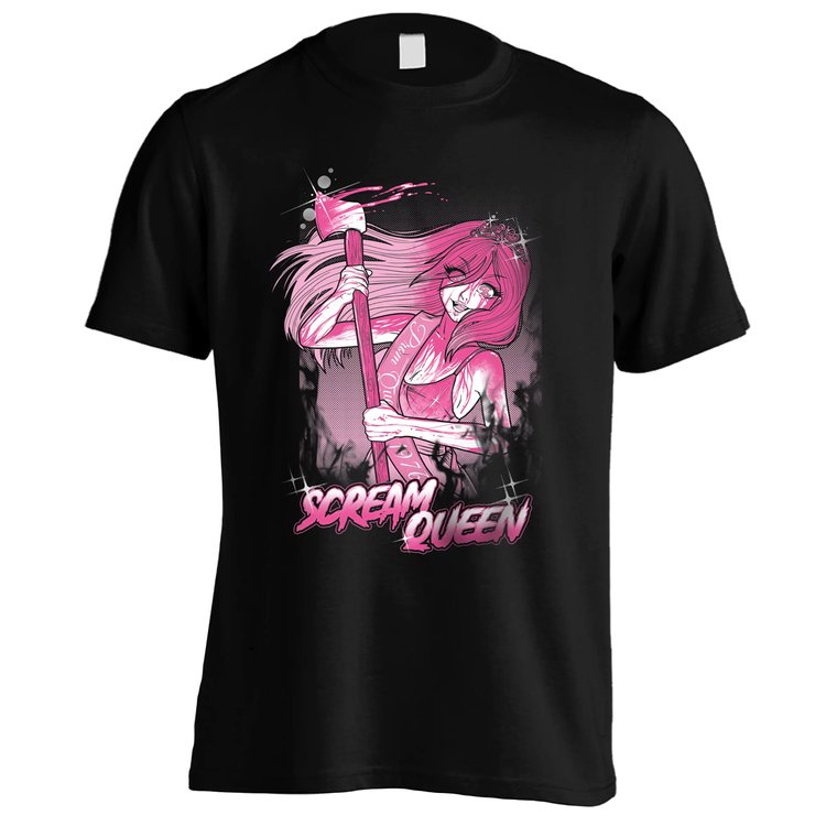 Pinku Kult 'Scream Queen' Black Adult T-Shirts