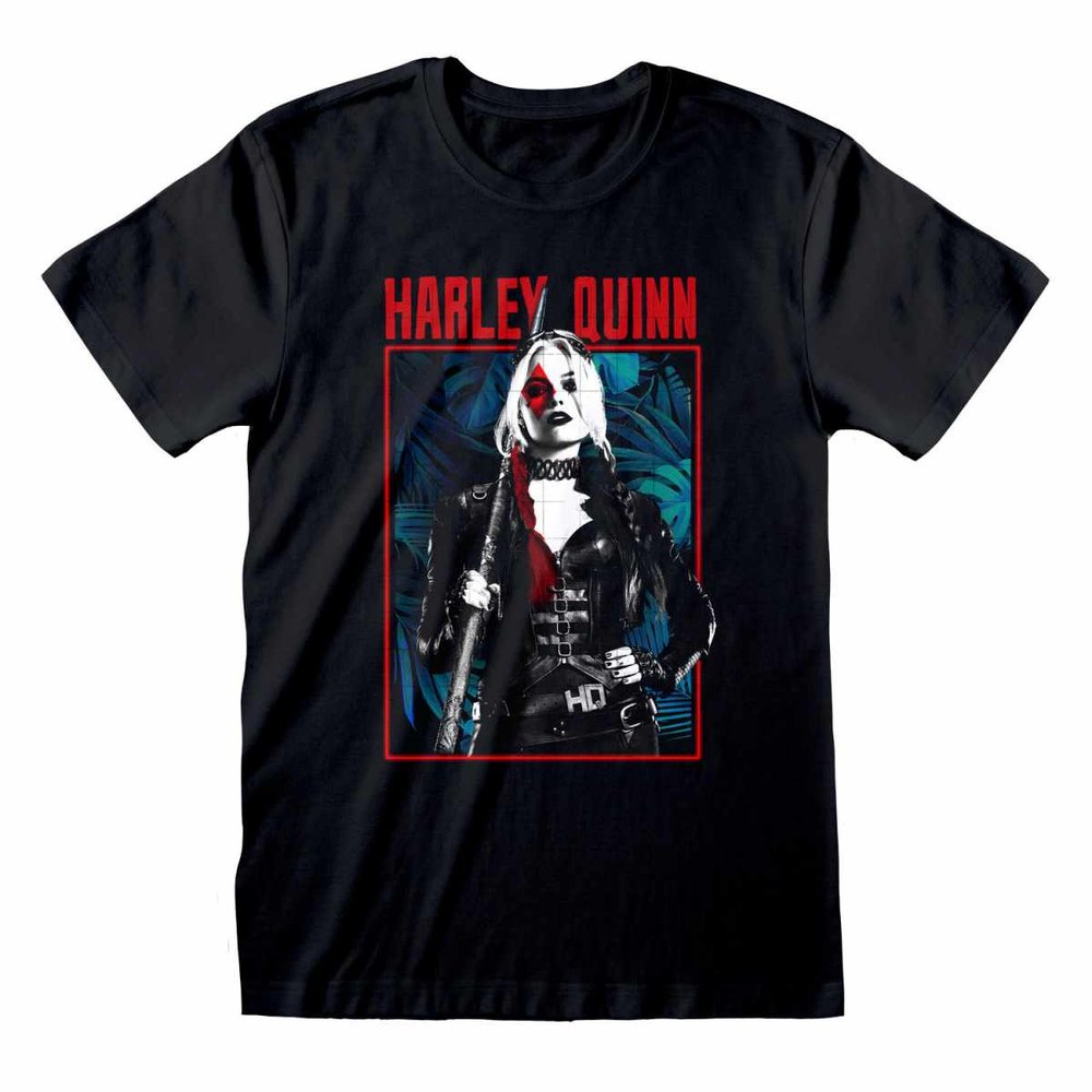 DC The Suicide Squad 'Harley Black & White' Black Adult T-Shirts